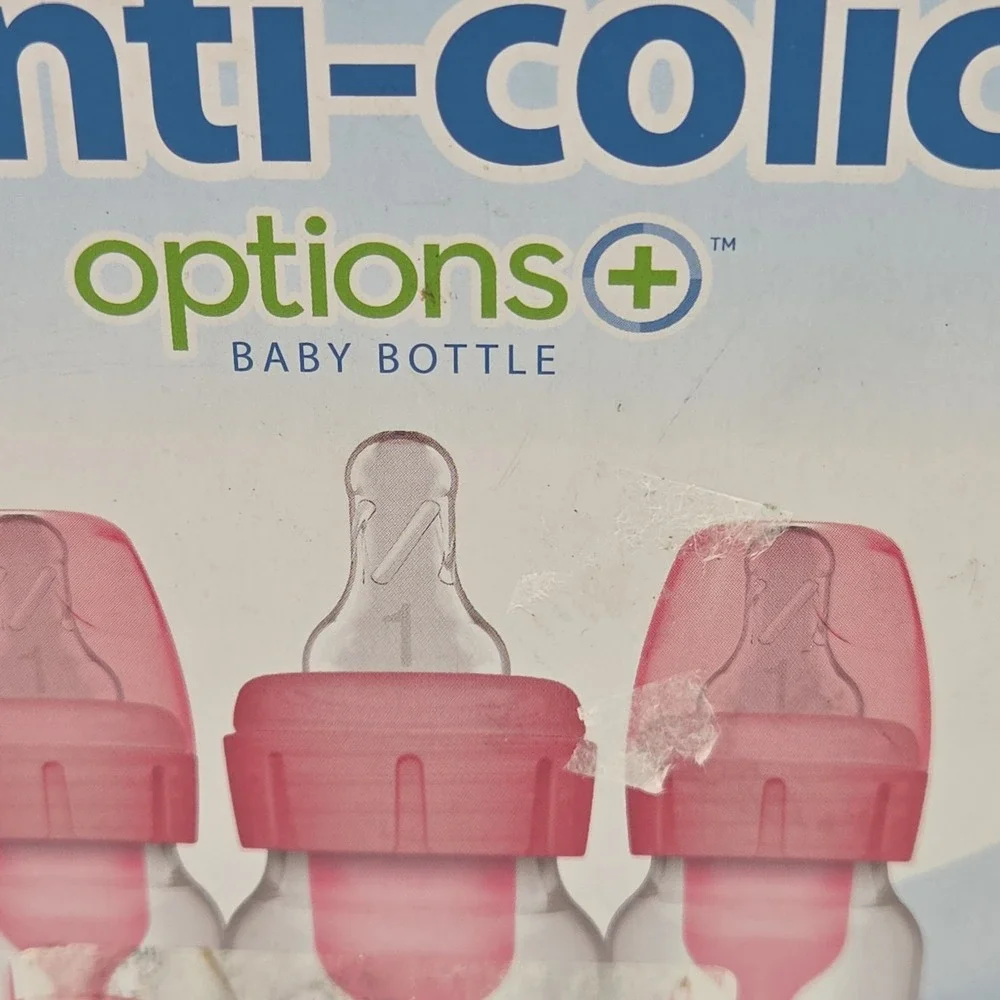 Dr. Brown's Options+ Narrow Pink Bottles, 3 bottles, 4 Ounce, Slow Flow Nipples